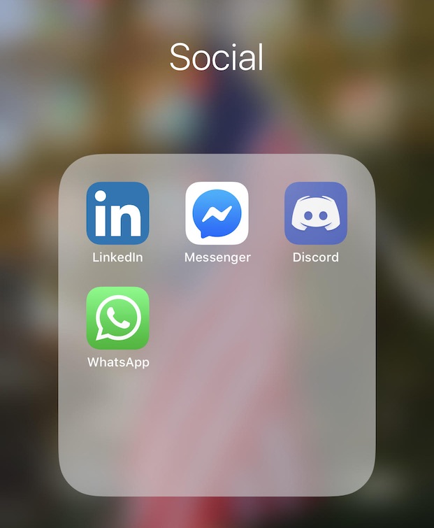 Social media folder on my phone